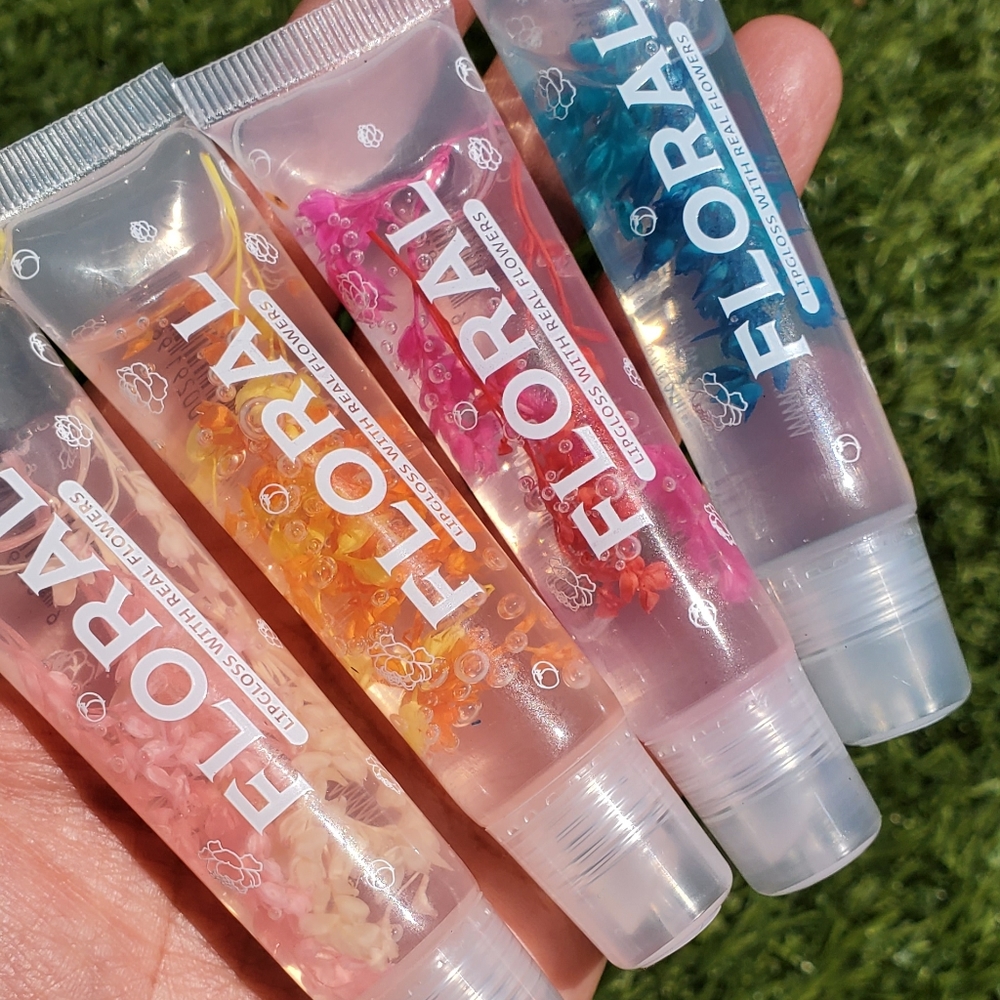 4 pcs floral lip gloss set